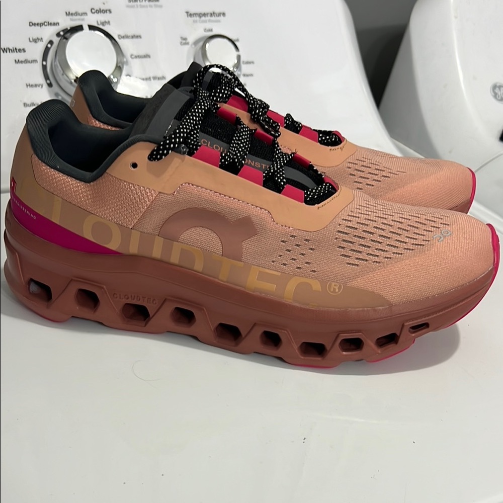 On Cloudtec Peach and Pink Sneakers